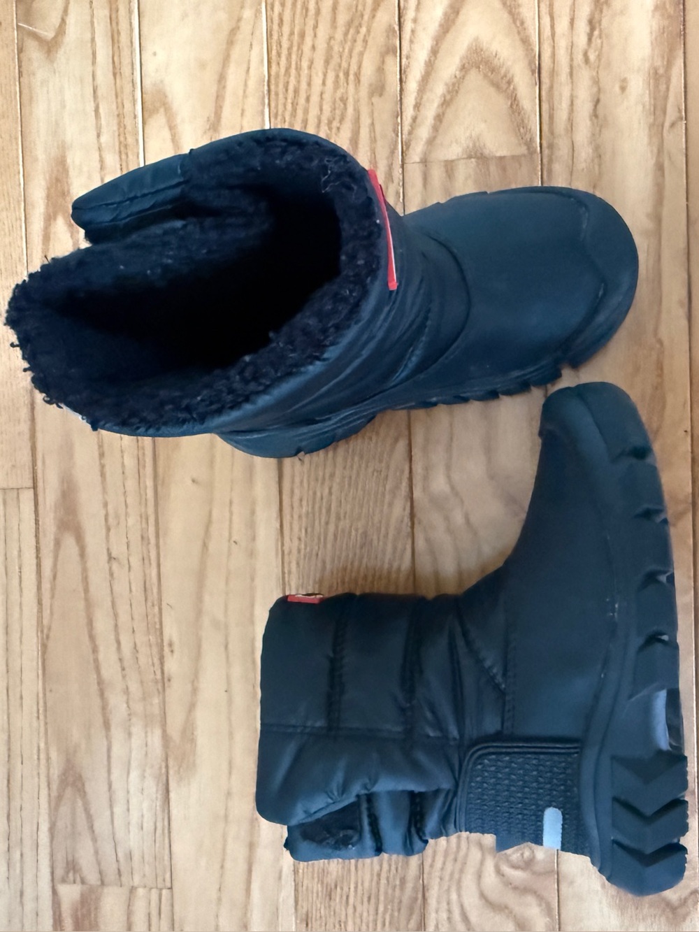 Hunter Black Fleece-Lined Snow Boots